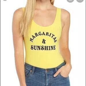 Yellow deep back margaritas & sunshine bodysuit freeze brand